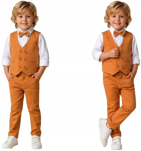 ELEGANCKI GARNITUR DLA CHŁOPCA ZESTAW 4 CZ WESELE KOMUNIA karmel J4Ś